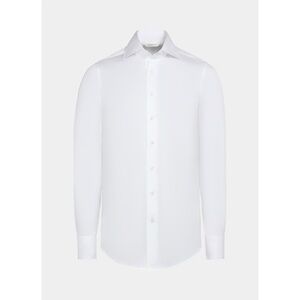 SUITSUPPLY White Twill Slim Fit Shirt Egyptian Cotton by Thomas Mason, Italy